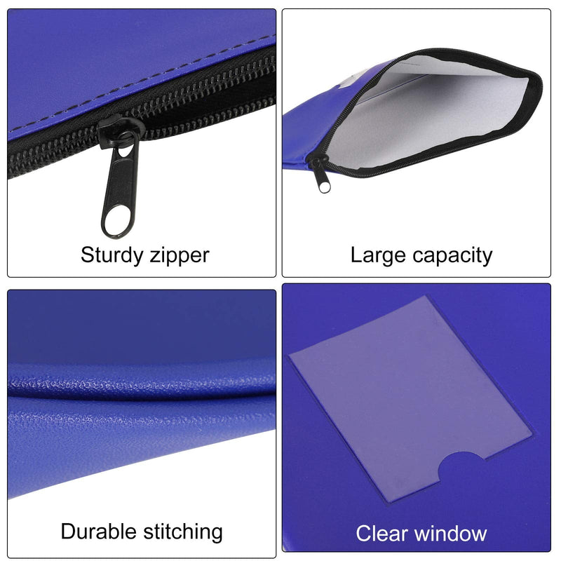 [Australia - AusPower] - Sinzip 4 Pack Bank Deposit Money Bag, Heavy Duty Leatherette Security Zipper Wallet with Clear Window, Pencil Pouch, Coin Bag, Cash Bag, Tool Pouch, Assorted Colors (4 Pack) 