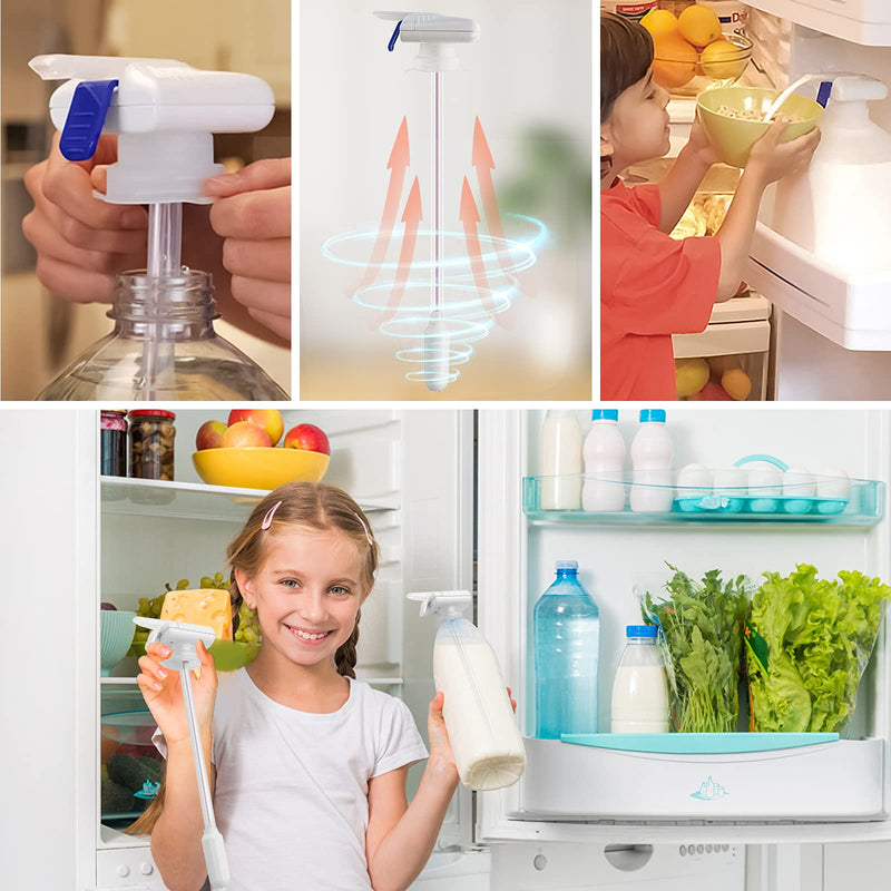 [Australia - AusPower] - 2 PCS Automatic Drink Dispenser for Milk, Kids Tap Electric Drink Dispenser for Juice Beer, Hand Free Electric Tap Dispenser for Kids, Suitable for Outdoor and Home Kitchens, Party Beverage Dispenser 