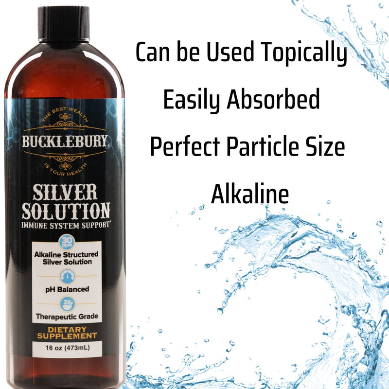 [Australia - AusPower] - Structured Liquid Silver Solution 30ppm - Colloidal Silver Liquid an Immune Support Supplement, Mineral Alkaline Colloidal Silver Water Supports Immune Health, 16oz 