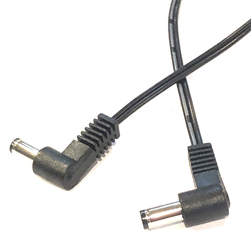 [Australia - AusPower] - 1 Foot Right Angle DC Power 5.5mm x 2.1mm Patch Cable Flat Wire Male Male 