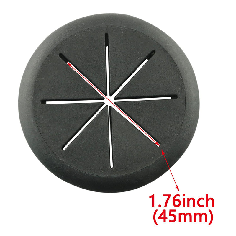 [Australia - AusPower] - HJGarden 2PCS 2-inch Desk Cord Grommets Wire Cable Hole Cover for Office Furniture 50MM Eight-petaled Thread Box, Black 