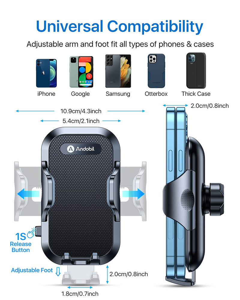 [Australia - AusPower] - [2022 Upgraded] andobil Car Vent Phone Mount [Military Sturdy, Firmly Grip & Never Slip] Ultra Stable Car Phone Holder, Easy Clamp Cell Phone Car Holder Compatible with iPhone 13 12 Android Samsung 