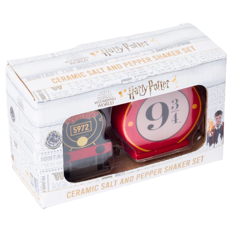 [Australia - AusPower] - Silver Buffalo Harry Potter Hogwarts Express Platform 9 3/4 Ceramic Salt and Pepper Shaker 