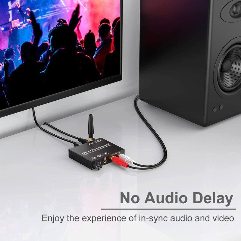 [Australia - AusPower] - PROZOR 192kHz Digital to Analog Audio Converter with 5.0 Bluetooth Receiver,Optical to RCA Converter with Volume Adjustable, Optical Coaxial Bluetooth Digital Audio to Stereo Analog RCA & 3.5mm 