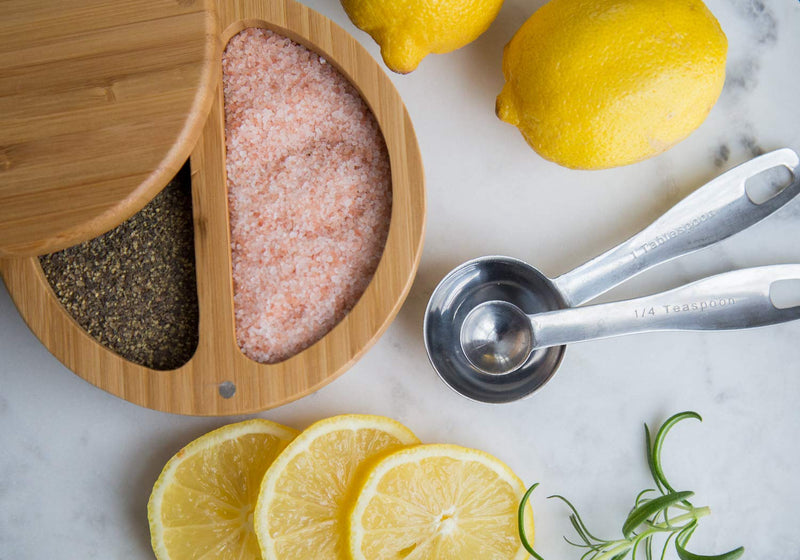 [Australia - AusPower] - Relative Foods 2 Compartment Bamboo Duet; Set includes Himalayan Pink Salt and Pepper 
