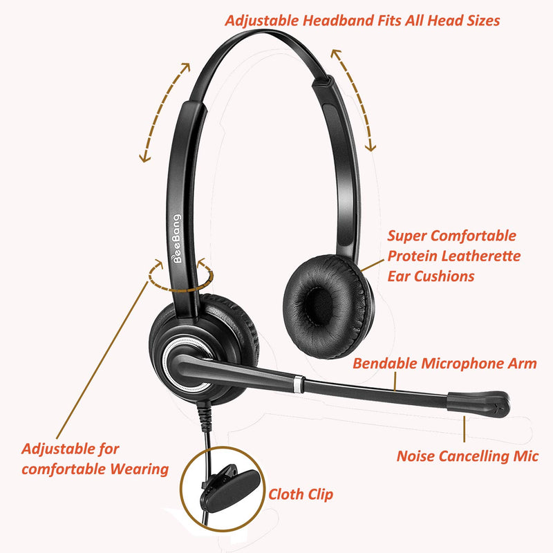 [Australia - AusPower] - Phone Headset with Microphone Noise Canceling, Call Center Office Headset RJ9 Jack with Mic Mute & Volume Control for Cisco Landline 6941 7841 7941 7942 7945 7960 7961 7962 7965 8845 8945 Binaural B612D 