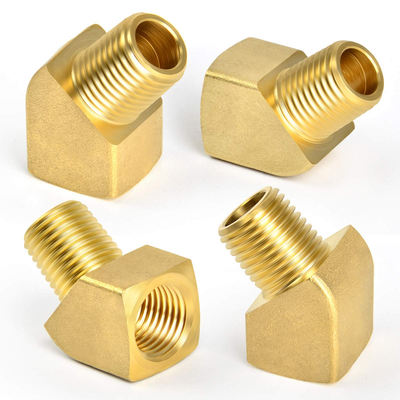 [Australia - AusPower] - GASHER 5PCS 45 Degree Street Elbow Brass Pipe Fitting 1/4" NPT Female x 1/4" NPT Male 5PCS 45-Degree 