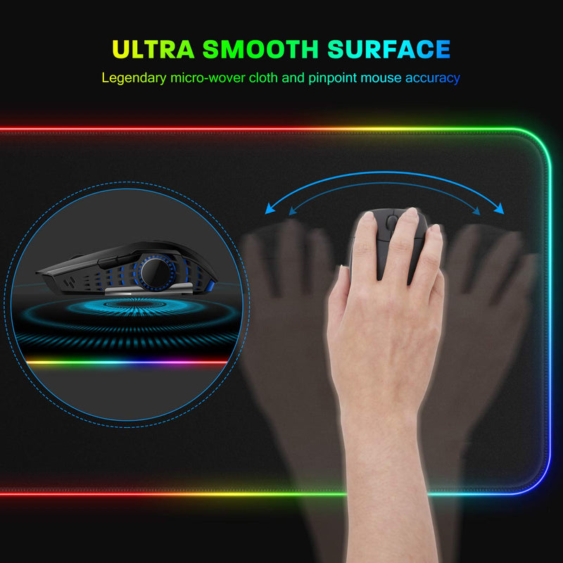 [Australia - AusPower] - YXLILI Mouse Pad Gaming Large Mouse Pads for Keyboard and Mouse Extended RGB Mouse Mat, 12 Lighting Modes, Waterproof, Non-Slip Rubber Base XXL Mousepads for Desk Computer PC Laptop-31.5 X 12inches X-Large 