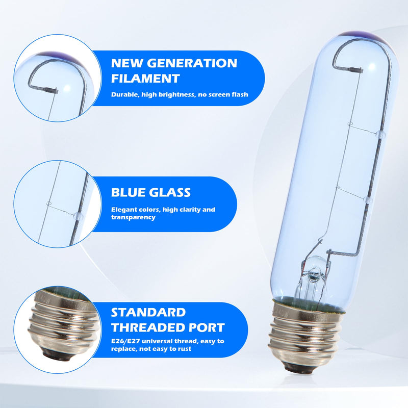 [Australia - AusPower] - AQDD 7006999 Fridge Light-Blue Glass Replacement Bulb for Sub-Zero - Fits E26 40W Socket- 2 Pack 
