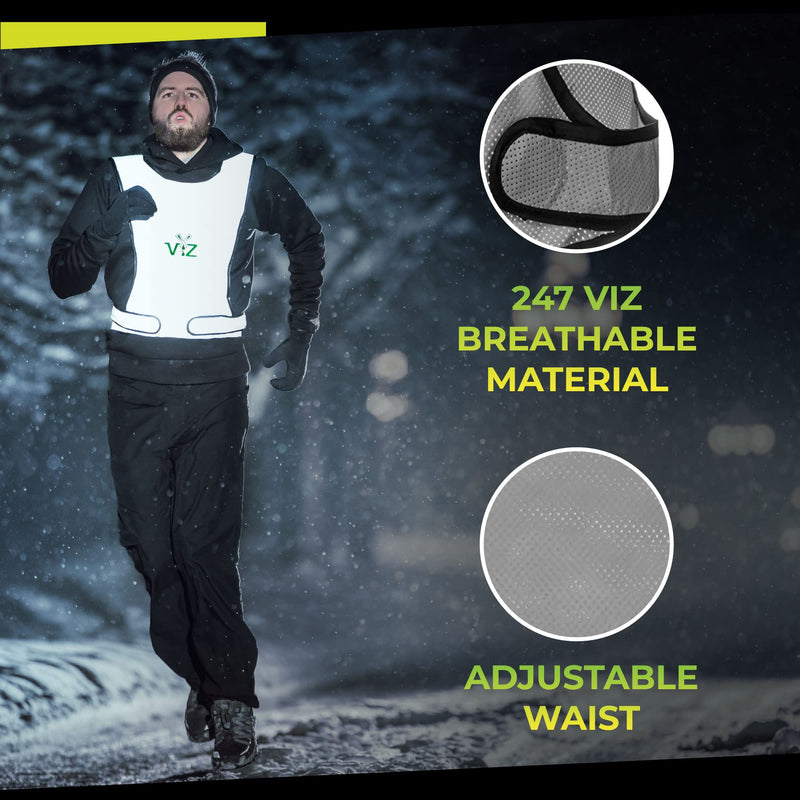 [Australia - AusPower] - 247 Viz Blaze Reflective Running Vest Safety Gear - 360˚ High Visibility Vest for Women & Men - Running, Walking, and Cycling Small 