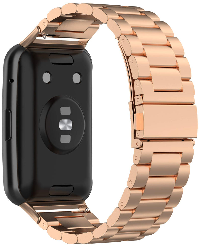 [Australia - AusPower] - TenCloud Bands Compatible with Huawei Watch Fit Smartwatch Solid Stainless Steel Wristband Link Metal Watch Band for Watch Fit Accessories (Rose Gold) Rose Gold 