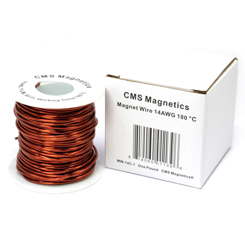 [Australia - AusPower] - 14 Gauge Magnet Wire | 14 AWG Enameled Copper Wire as Speaker Coil, Power Tools, Electronics Winding Wire| One Pound Spool 