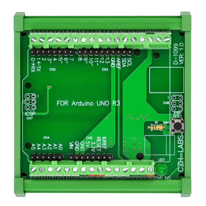 [Australia - AusPower] - Electronics-Salon DIN Rail Mount Screw Terminal Block Adapter Module, for Arduino UNO R3. 