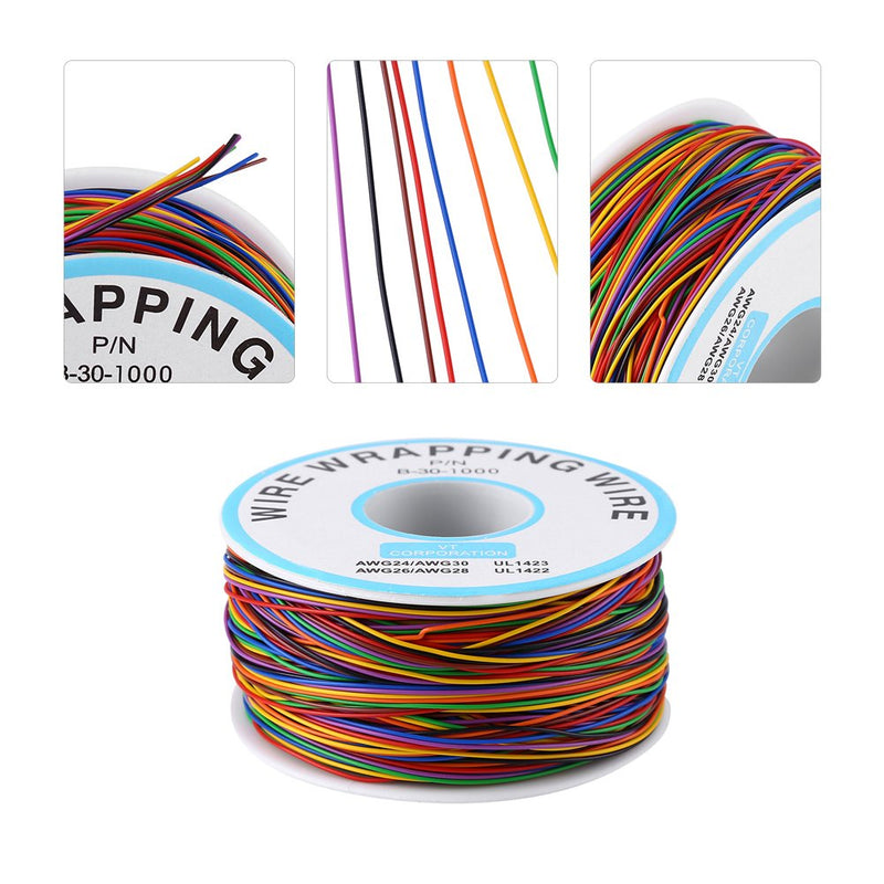 [Australia - AusPower] - Electric Cable, 280m Colorful Copper Cable,8-Wired Insulation,for Laptop,Motherboard, Lcd, Breadboard,Pcb Soldering Cable 