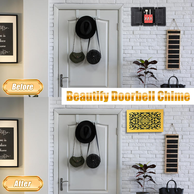 [Australia - AusPower] - Doorbell Chime Cover Box Only, Wooden Doorbell Chime Box, Doorbell Chime Cover Box for Indoor Outdoor, with Extra Self-adhesive Tape, Easy to Install for Home 