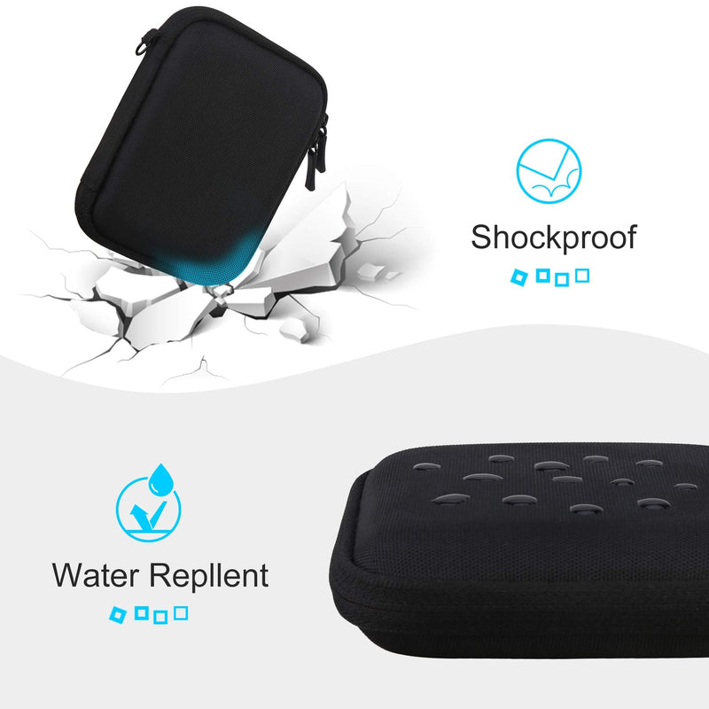 [Australia - AusPower] - Lacdo Hard Carrying Case for Seagate Barracuda Fast SSD/Game Drive for Xbox SSD, LaCie Portable SSD External Solid State Drive Portable 500GB 1TB 2TB USB 3.0 Shockproof Storage Travel Bag, Black 