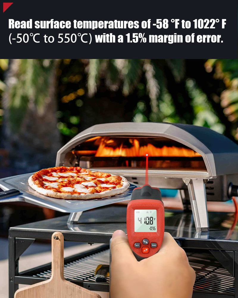 [Australia - AusPower] - Wintact Digital Infrared Laser Thermometer, -58 to 1022℉(-50 to 550℃) Non-Contact IR Thermal Heat Surface High Temperature Gun for Kitchen Cooking Food Meat Baking Candy BBQ Frying Oil, NOT for Human 
