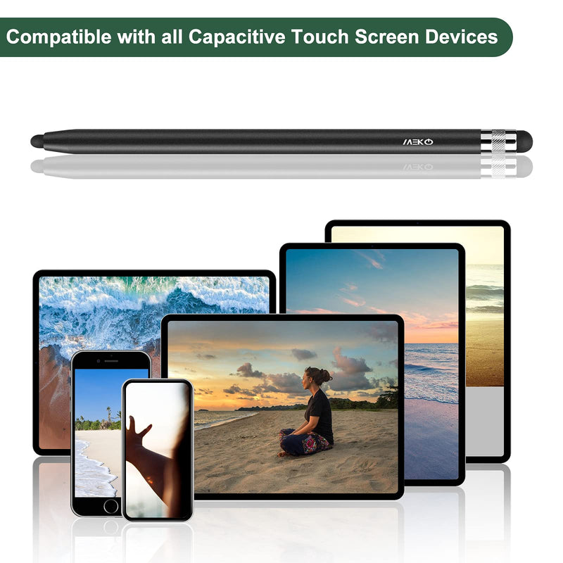[Australia - AusPower] - MEKO Stylus Pens for Touch Screens, 2 in 1 Stylus for iPad iPhone Samsung Tablets Touch Screen Pens for All Universal Touch Screen Devices with 6 Replace Tips (3Pcs Black/Green/Rose Gold) 3 PACK 