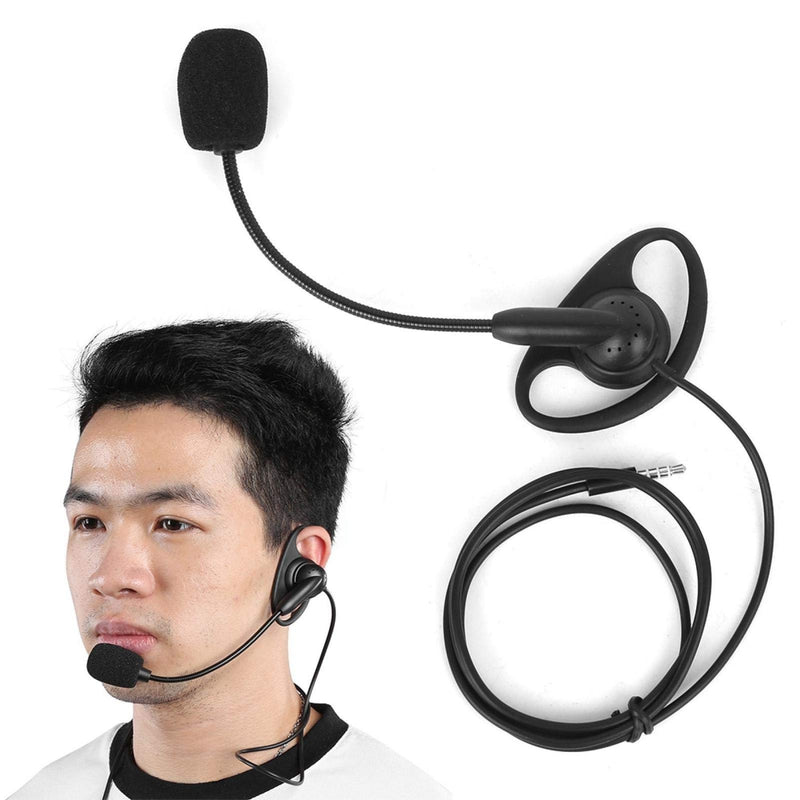[Australia - AusPower] - Walkie Talkie Over-Head Earpiece, 3.5mm Ear Hook Two-Way Radio Earphone Bluetooth Wired Intercom Headset for V6 V4 Motorcycle 