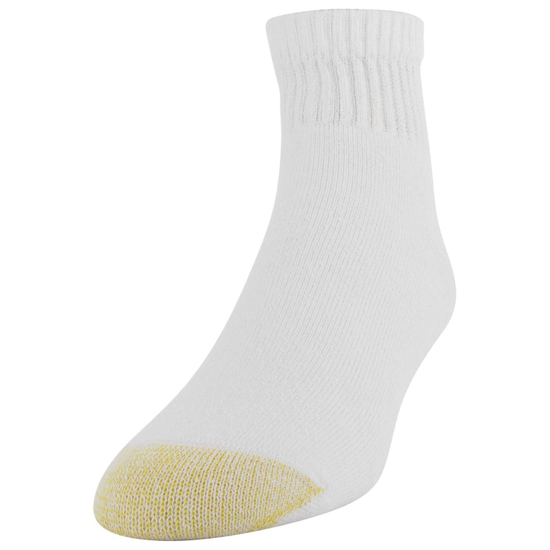 [Australia - AusPower] - Gold Toe Men's 656p Cotton Quarter Athletic Socks, Multipairs Large White (6-pairs) 