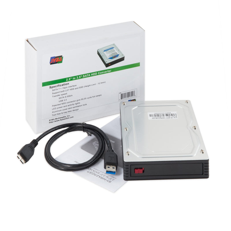[Australia - AusPower] - 2.5" SSD to 3.5" SATA Converter HDD Tray Caddy Hard Drive USB 3.0 Enclosure SY-MRA25037 