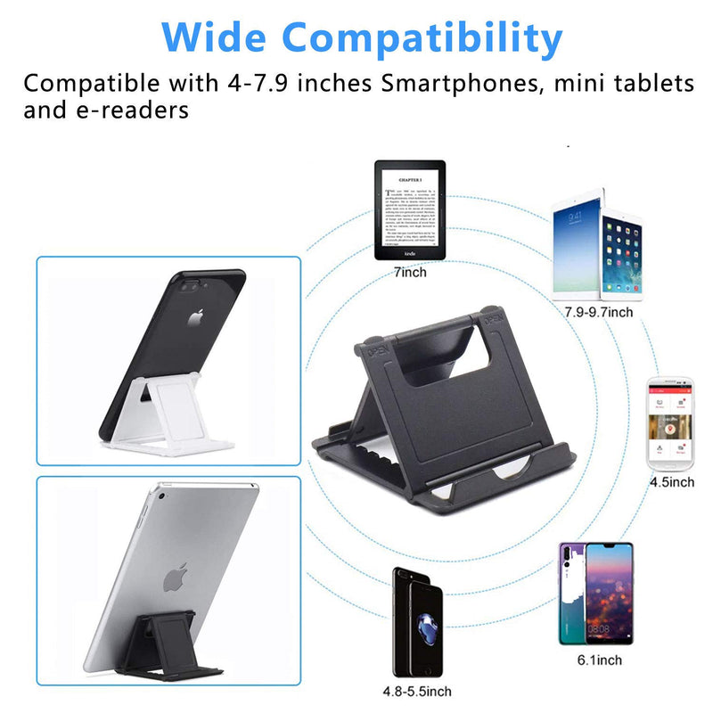 [Australia - AusPower] - VOVIGGOL 6 Pack Cell Phone Stands, Universal Foldable Tablet Stand Multi-Angle Pocket Desktop Holder Cradle Compatible with iPhone 12 11 Pro Xs Max X 8 7 6s Plus, All Android Smartphones 6 Black 