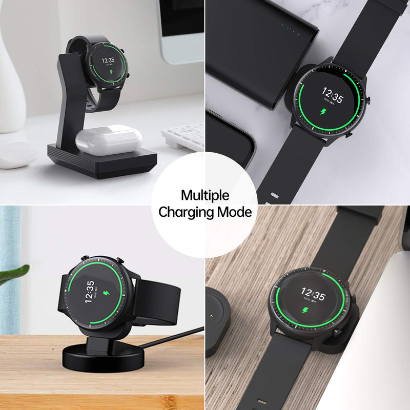 [Australia - AusPower] - Replacement USB Charger for Amazfit GTR 2 / GTR 2e / GTS 2 / GTS 2e / GTS 2 Mini/Pop/Pop Pro, SIKAI Portable Separable Magnetic Charger Stand for Amazfit Smart Watch 
