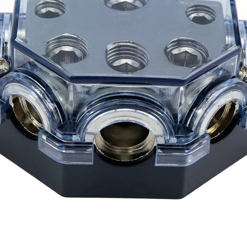 [Australia - AusPower] - S SYDIEN 1Pc 1 in 5 Ways Out Way Power Distribution Block 0/2/4 Gauge in 2/4/8 Gauge Out Car Audio Splitter Power Ground Distributor Blocks 1 in 5 out(1Pc) 