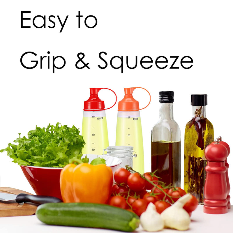 [Australia - AusPower] - oiununo Squeeze Bottles Wide Mouth - Pack of 2 Condiment Bottle Squeeze BPA free for Chunky Sauces, Resin, Crafts, Condiment Squeeze Bottles 300 mL/10 oz. (Red) Red*2 