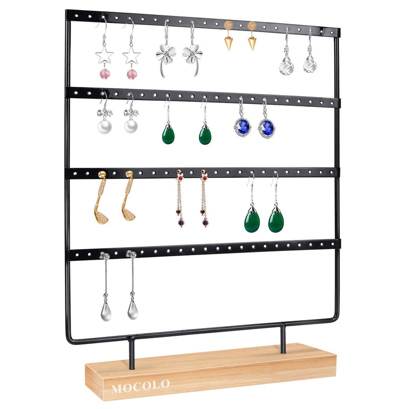 [Australia - AusPower] - Earring Holder Stand, Earring Organizer Display Holder Stand for Hanging Earrings(88 Holes & 4 Layers) Black 