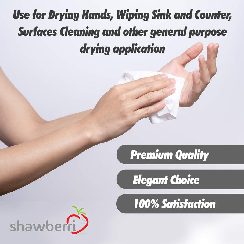 [Australia - AusPower] - shawberri 100 Large Disposable Guest Towels for Bathroom, Premium Linen-Like, Multi-Fold, Cloth-Feel Napkins, a Hygienic Solution for Kitchen, Party, Weddings and Events White - Premium Soft 