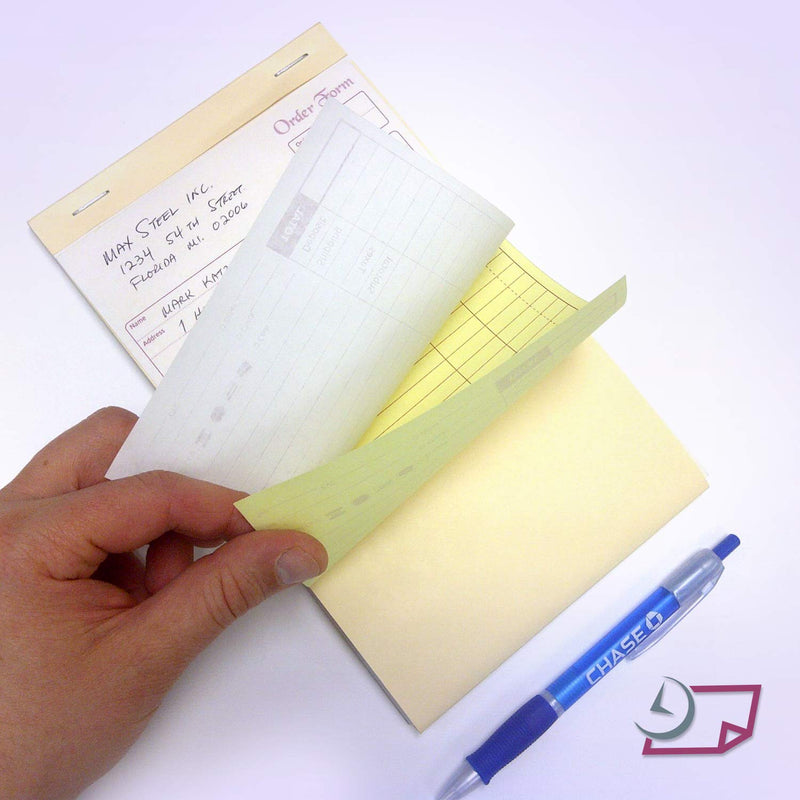 [Australia - AusPower] - NCR Carbonless Order Forms, Bound Wraparound Cover, 50 Sets per Book. (5-1/2 x 8-1/2" - 2 Part) 5-1/2 x 8-1/2" - 2 Part 