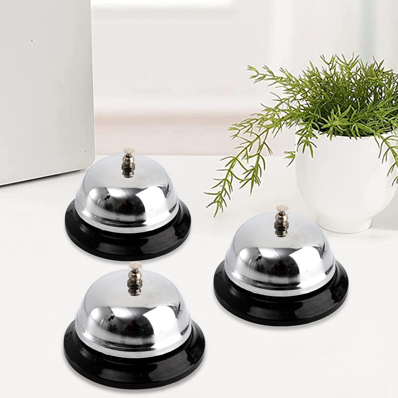 [Australia - AusPower] - Fasmov 6 Pack 3.4 Inch Diameter Call Bells, Chrome Finish Customer Service Bell, Desk Bell Service Bell for Hotels, Schools, Hospitals, Customer Service, Warehouses 