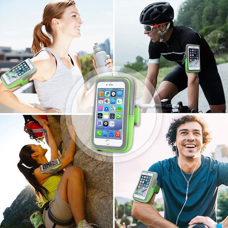 [Australia - AusPower] - LENPOW Multifunctional Outdoor Sports Armband Sweatproof Running Armbag Casual Arm Package Bag Gym Fitness Cell Phone Bag Key Holder for iPhone 12 11 Pro Max XS X Plus Samsung Galaxy Note S20 S10 Edge pink 