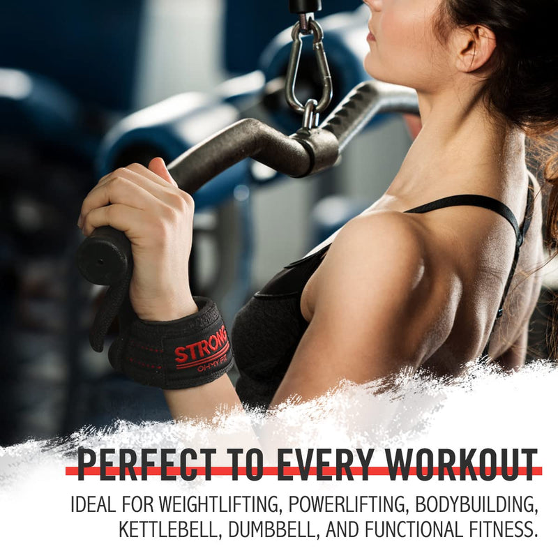 [Australia - AusPower] - OHMY FIT Padded Cotton Power Lifting Straps for Weightlifting, Deadlifting, Powerlifting, and Strength Training. Strong Wrist Straps for Men and Women. 