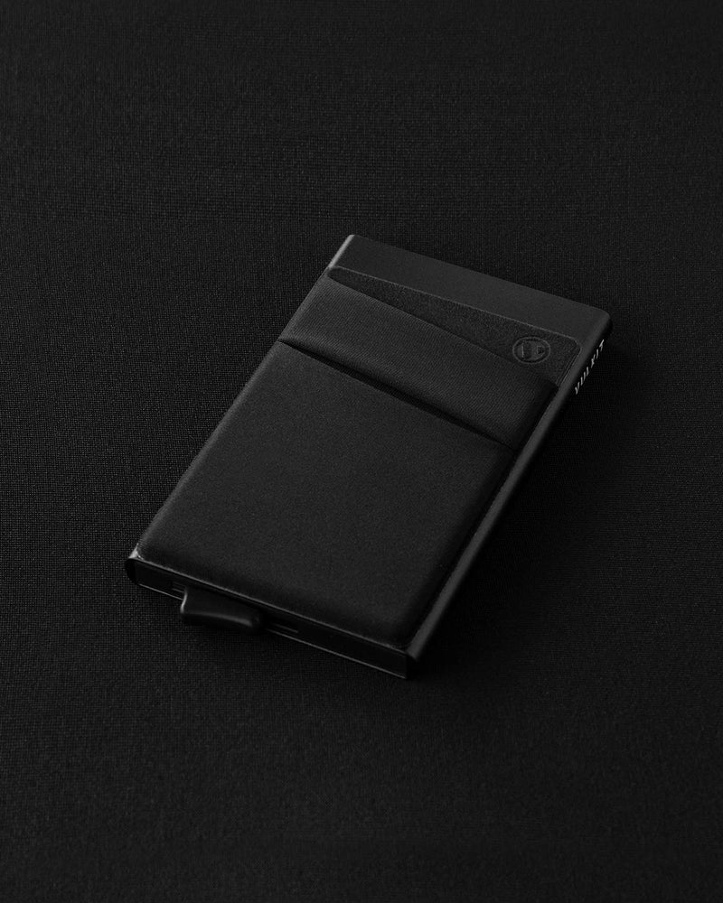 [Australia - AusPower] - VULKIT Card Holder with Money Pocket Pop Up Wallet RFID Blocking Slim Metal Bank Card Case Holds 5 Cards and Notes(Black) Black 