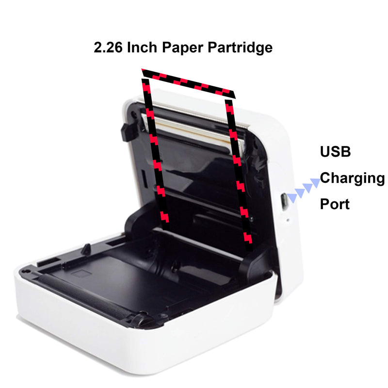 [Australia - AusPower] - POOOLITECH Wireless Sticker Printer - Inkless Mini Pocket Photo Printer for Smartphone,PC，Versatile for Printing Logo, Notes,Journal,List,Memo Pink 