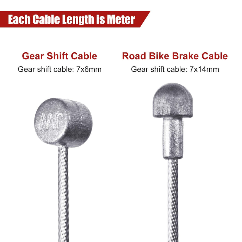 [Australia - AusPower] - 4 Pieces Brake Cable Universal Bike Inner Brake Cable Housing Kit Bicycle Brake Cable Replacement for Mountain and Road Bike Gear Kit 