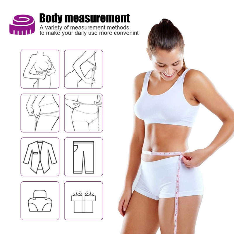 [Australia - AusPower] - Measuring Tape, Retractable 60 Inch Fabric Tape Measure, Small Sewing Tape Measurer for Cloth Waist Medical Nursing Craft Travel(3 Pack/Pink Purple Sky Blue) Pink, Purple, Sky Blue 