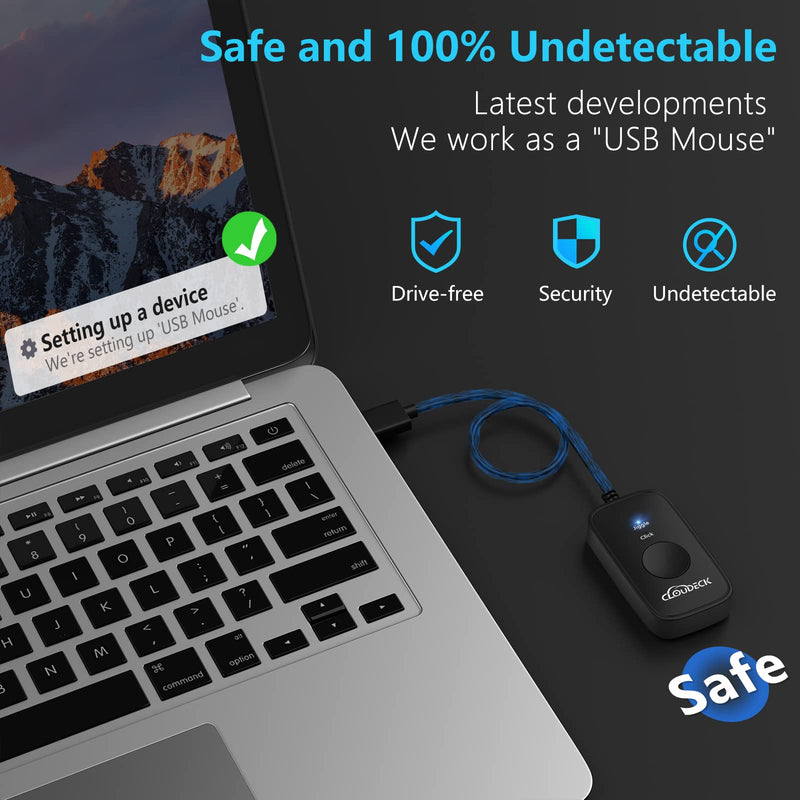 [Australia - AusPower] - Cloudeck Mouse Jiggler Undetectable, Computer USB Mouse Mover, Gaming Automatic Continuous Clicker, Mouse Assistive Click Device, Plug & Play, Simulate Mouse Pointer Movement to Prevent PC Going Sleep 