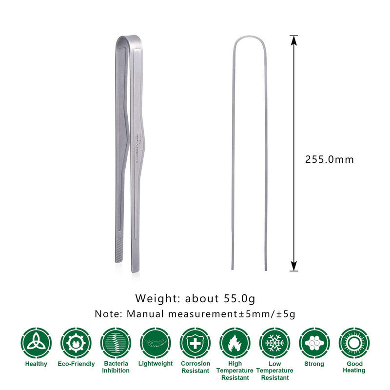 [Australia - AusPower] - Boundless Voyage 6.7/10 inches Titanium Ultralight Grill BBQ Tongs Multipurpose Tweezer for Kitchen Food Tongs Buffet Salad Steak Clip Grill Accessories Anti-scalding Ti1563A - (10 inches) 