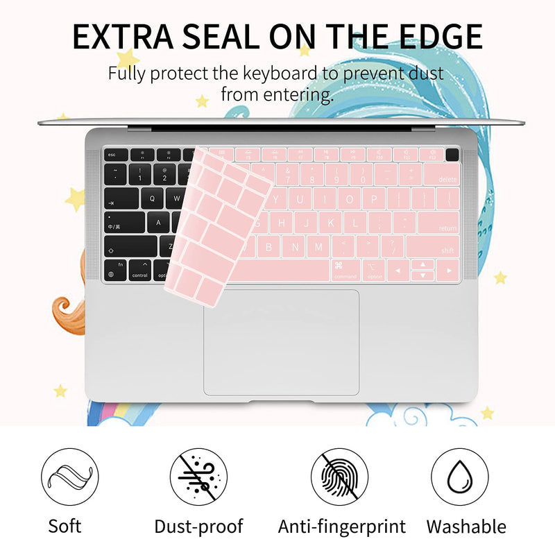 [Australia - AusPower] - Watbro Compatible with MacBook Air 13 Inch Laptop Case 2020 2019 2018 Release A2337 M1/A2179/A1932 ,Mermaid Fish Scale Pattern Case with Keyboard Cover for MacBook Air 2020 with Touch ID 1Pack:Mermaid 2 