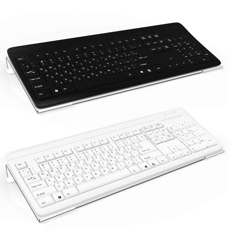 [Australia - AusPower] - Richboom Clear Acrylic Tilted Computer Keyboard Holder for Easy Ergonomic Typing, Upgraded Version, Keyboard Stand with Silicone Anti-Slip Case for Office Desk, Home, School, Clear 
