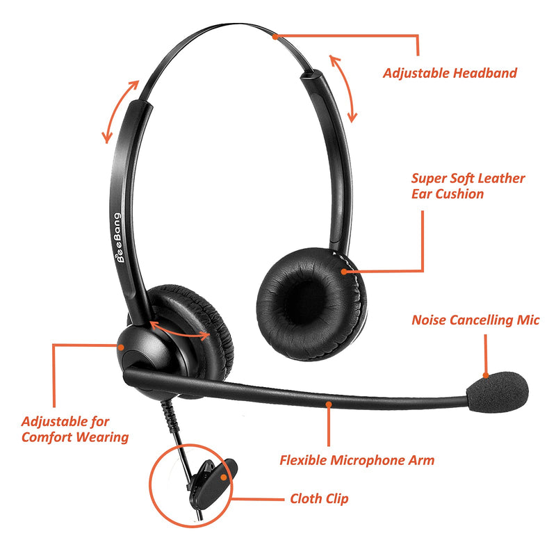 [Australia - AusPower] - Call Center Headset RJ9 Jack with Noise Cancelling Microphone, Landline Deskphone Headset with Mic Mute & Volume Control for Cisco Telephone 6941 7941 7942 7945 7960 7961 7962 7965 8945 