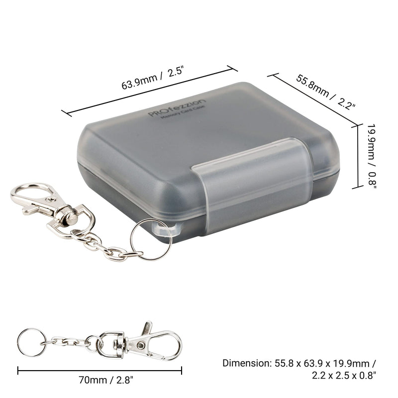 [Australia - AusPower] - PROfezzion 4 Slots Portable SD Card Holder, [Water-Resistant] [Anti-Shock] SD Card Case Storage for 4 SD /SDXC /SDHC Cards, Memory Card Hard Carrying Box Keeper Protector with Rubber Interior, Grey 4 Slots SD 