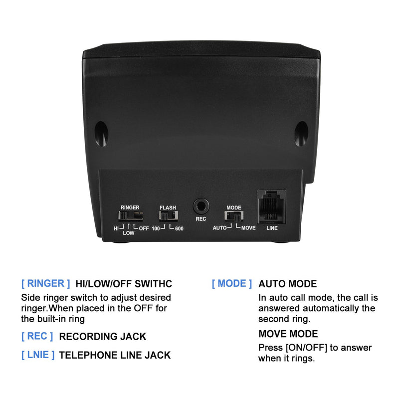 [Australia - AusPower] - AGPtek Call Center Dialpad Headset Telephone with Tone Dial Key Pad & REDIAL Black 