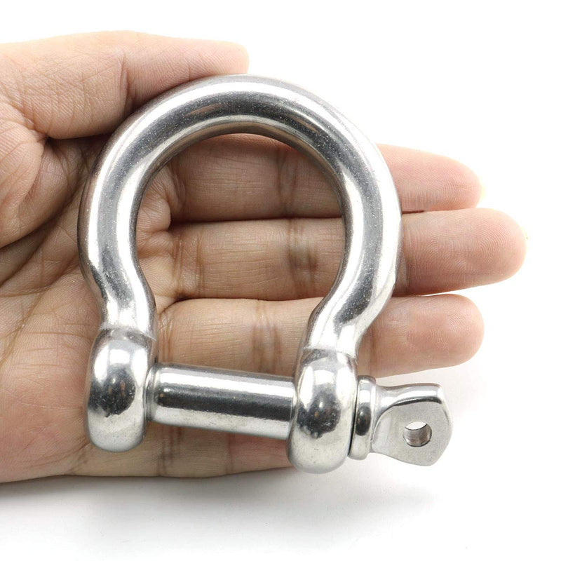 [Australia - AusPower] - Heyous 1/2 Inch 12mm Screw Pin Anchor Shackle Stainless Steel Heavy Duty Bow Shape Load Clamp for Chains Wirerope Lifting Paracord Outdoor Camping Survival Rope Bracelets 