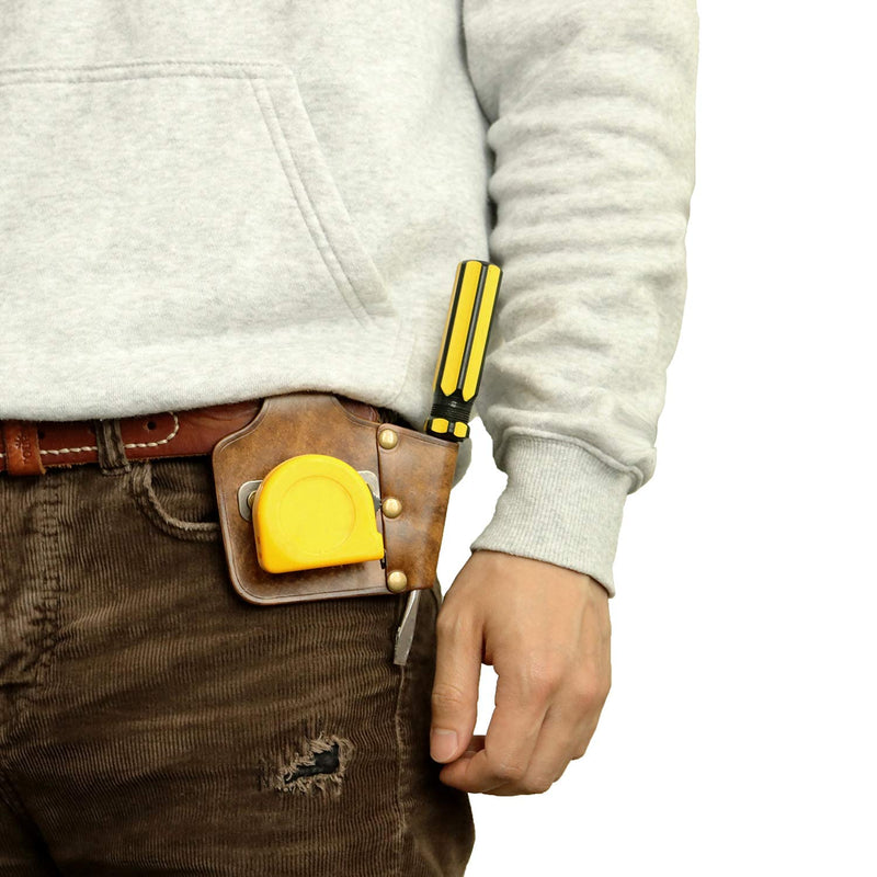 [Australia - AusPower] - Tourbon Leather Measuring Tape Screwdriver Holder Pocket Hitch Tool Holster 