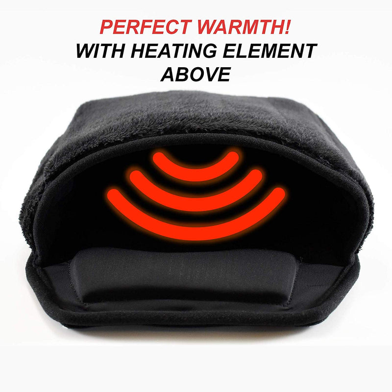 [Australia - AusPower] - USB Heated Mouse Pad Hand Warmer, Winter Warm Cushion Plush Heated Mouse Pad with Wristguard, Heated Mouse pad for Office Home (Black) Black 