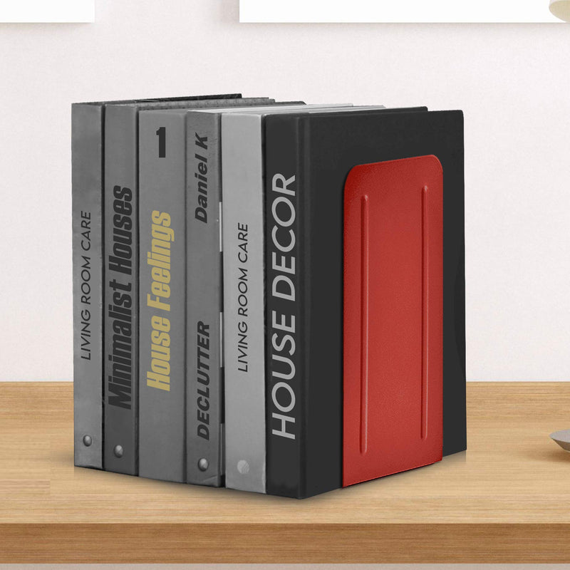 [Australia - AusPower] - Acrimet Jumbo Premium Metal Bookends 9" (Heavy Duty) (Red Color) (1 Pair) 